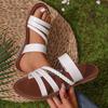Women's Flat Slippers Women's Spring and Summer New Fashion Lightweight Solid Color Woven Beach Sandal Slippers