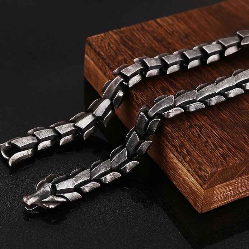 Gargantilla de cadena con quilla de dragón de 15 mm de ancho estilo punk rockero para hombre, de acero inoxidable macizo, accesorios de joyería para el cuello, regalos para él
