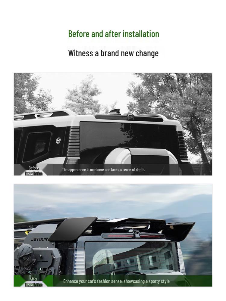 Jetour Traveller Sport Velké zadní křídlo Shanhai T2 Deflektor Modifikace