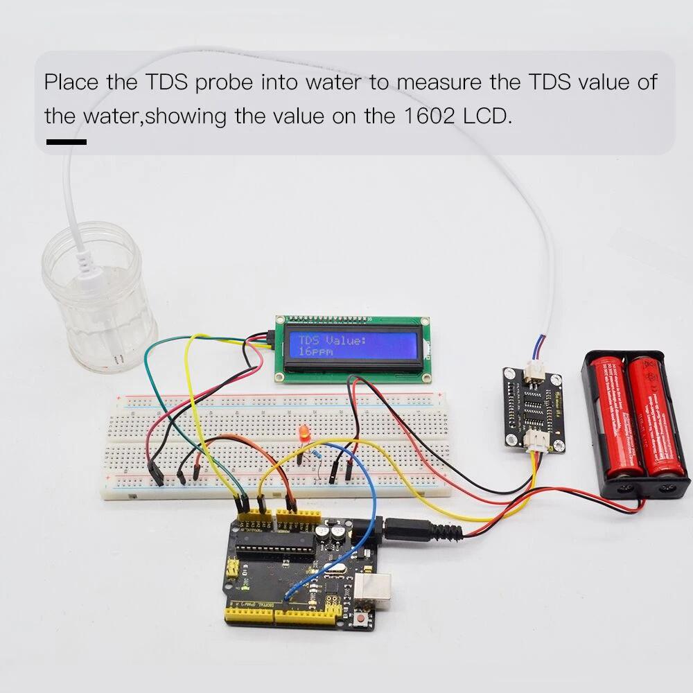 TDS Meter V1.0 Water Quality Sensor Digital Tester for Purity, Filtration,Hydroponics Compatible with Arduino ESP32 Raspberry Pi