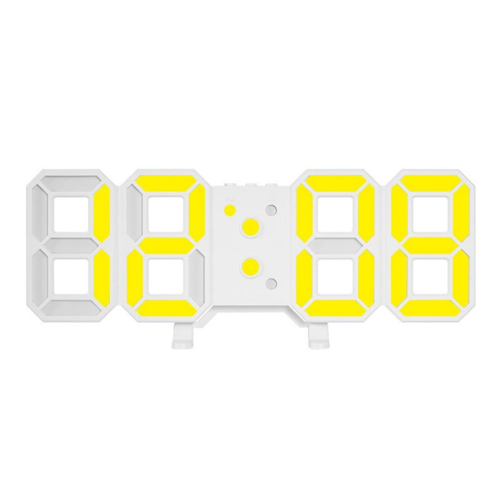 3D LED Digital Clock Simple and Stylish LED 3 Alarms Electronic USB Table Clock Time Temperature Wall Clock for Living Room