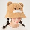 Polyester Fiber Cone Top Style No Brim Winter Fisherman Hat For Women