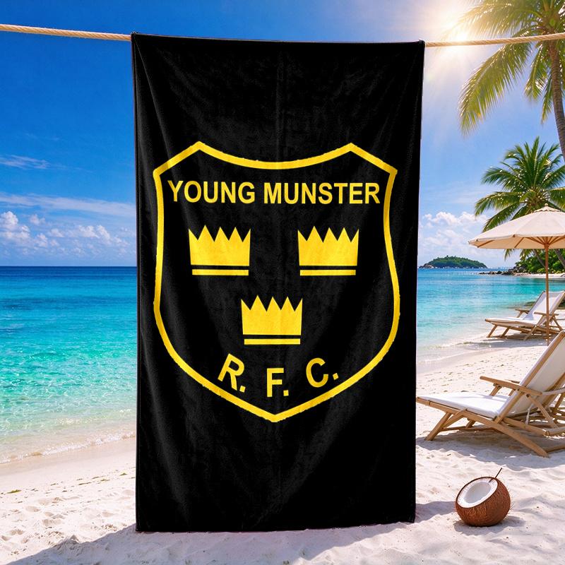 munster rugby Quick-drying soft and absorbent beach towel—perfect for beach trips swimming outdoor camping and travel an essential beach item