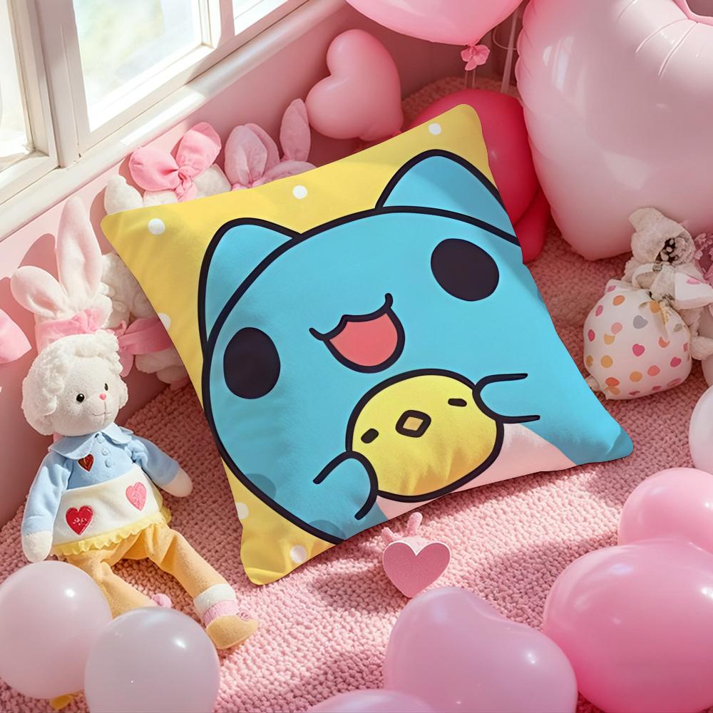 

B-Bugcat C-Capoo Cute Cushion Cover Pattern Printed Pillowcase for Living Room Sofa Cushion Cover & Bedroom Decor 12x12Inch