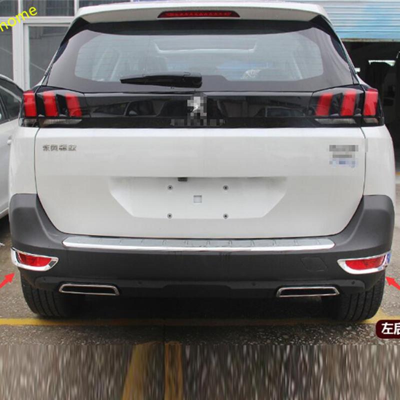 ABS Chrome Rear Tail Bumper Fog Light Lamp Decoration Stickers Cover Trim Fit For Peugeot 5008 / GT 2017 - 2024 Car Accessories