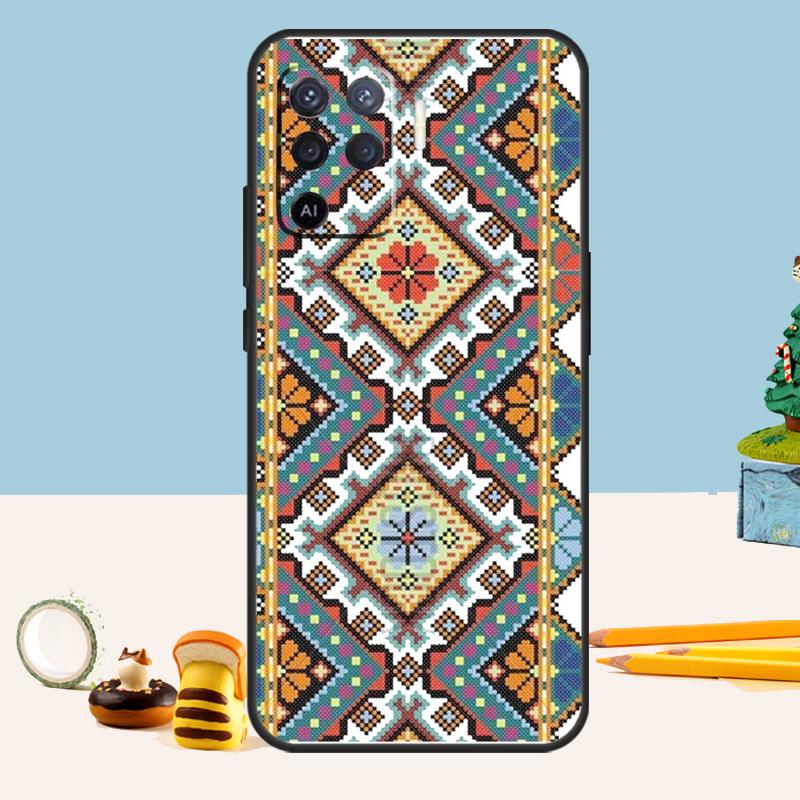 Ukrainian Pattern Case For Oppo A98 A78 A58 A18 A38 A74 A94 A54 A15 A17 A57 A6 A5 Pro A16 A76 A96 A40 A60 A80