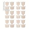 20pcs Wooden Tulip Shapes, Ideal for DIY Crafts, 3D Paintable Floral Decorations, Light Beige Natural Wood, Perfect for Spring Home Decor