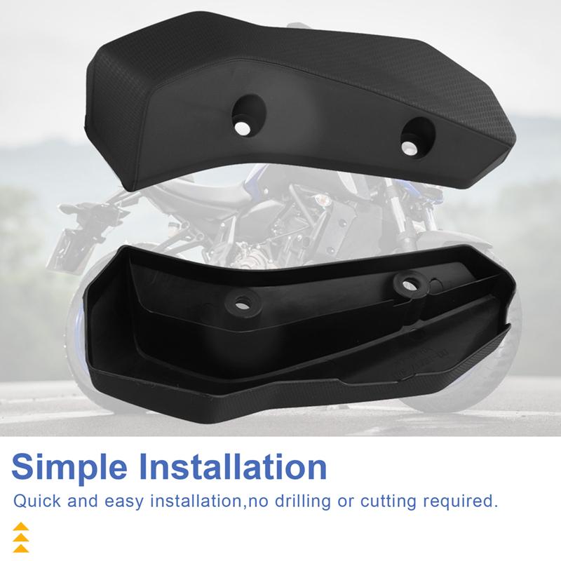 #222J Motorradzubehör Seitenkühlerabdeckung Schutz Frontverkleidung für YAMAHA MT-07 MT07 FZ07 2012-2017 (Schwarz)