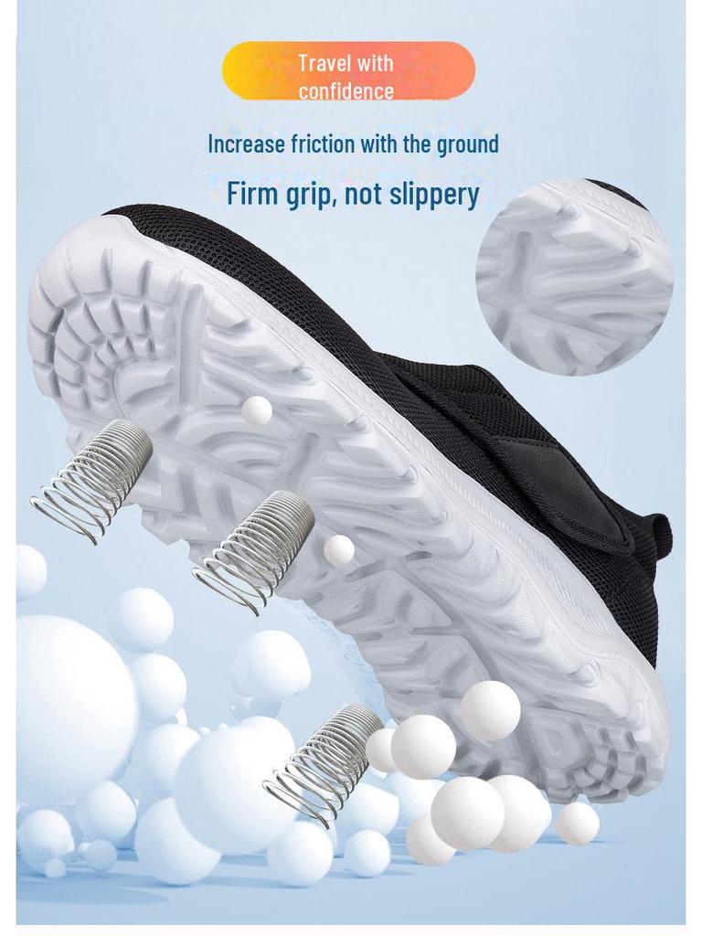 Große Sportschuhe mit Klettverschluss für breite oder geschwollene Füße – Laufschuhe mit weicher Sohle für Senioren, Männer und Frauen, Frühling/Sommer.