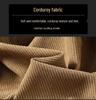 Men's Autumn/Winter 2025 Corduroy Lambswool Jacket - Thickened Warm Outerwear for Middle-Aged Men
