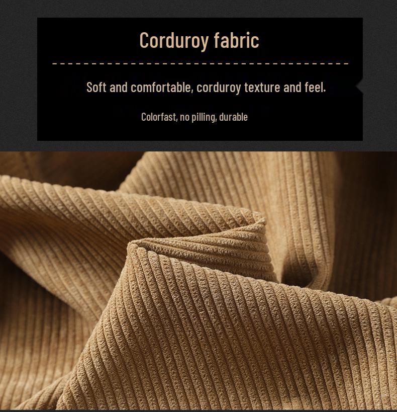 Men's Autumn/Winter 2025 Corduroy Lambswool Jacket - Thickened Warm Outerwear for Middle-Aged Men
