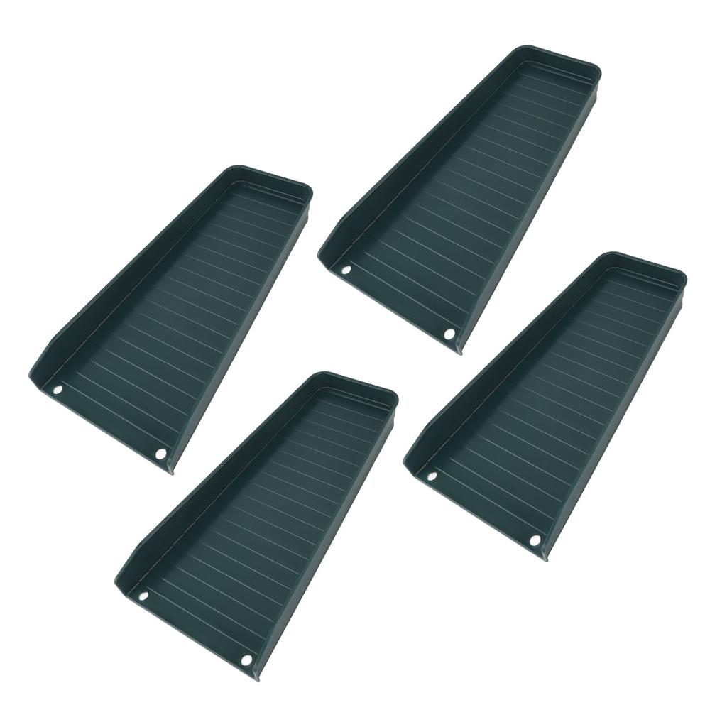 4PCS Downspout Splash Block Rain Gutter Downspout Extensions Fixable Downspout Extender with 8 Fixing Nails Protect House Foundation Green
