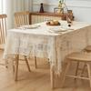 Elegant Black Lace Tablecloth - Durable Polyester, Solid Color, Versatile Shape for Thanksgiving & Holiday Decor, Easy Care, Square Shape