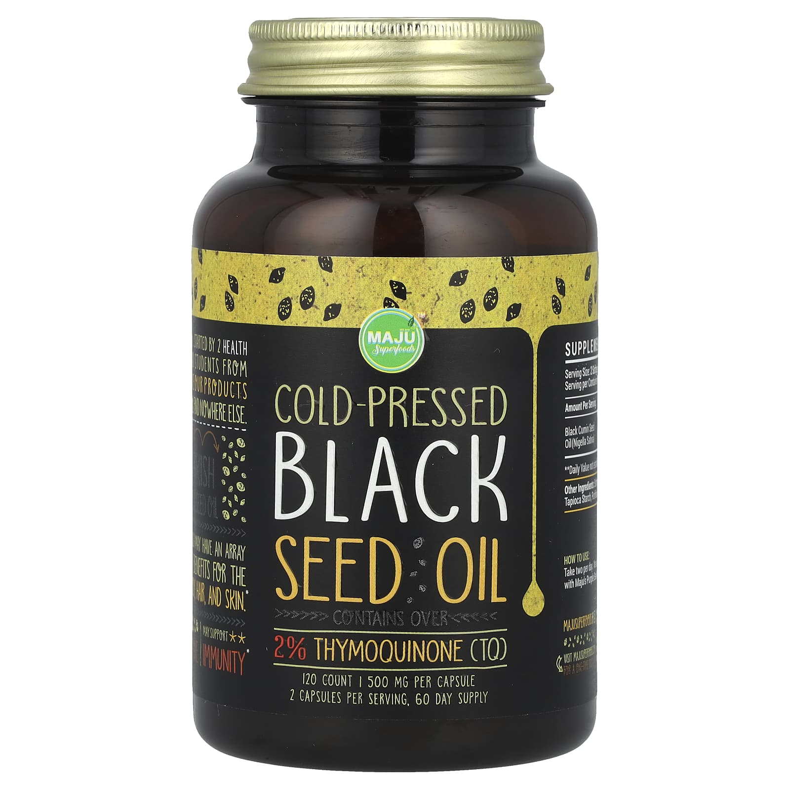 

Cold Pressed Black Seed Oil, 500Mg, 120ea