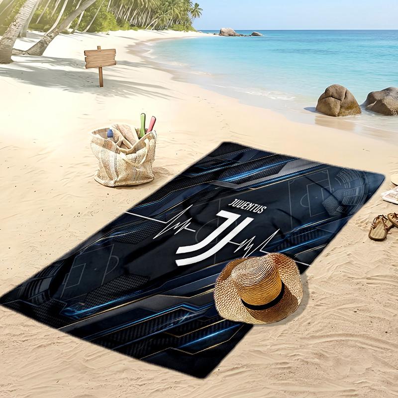 Asciugamano da Spiaggia Stampato Juventus FC Asciugamano Morbido ad Asciugatura Rapida Coperta da Spiaggia Rettangolare Grande Portatile per Viaggi Piscina