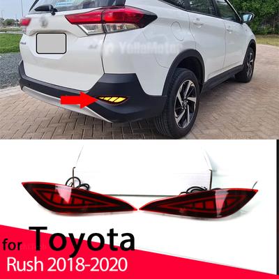 Functions LED Reflector Lamp Rear Fog Lamp Bumper Brake Light Lamp For Toyota Rush 2018   1 Pair  LED Bumper Brake