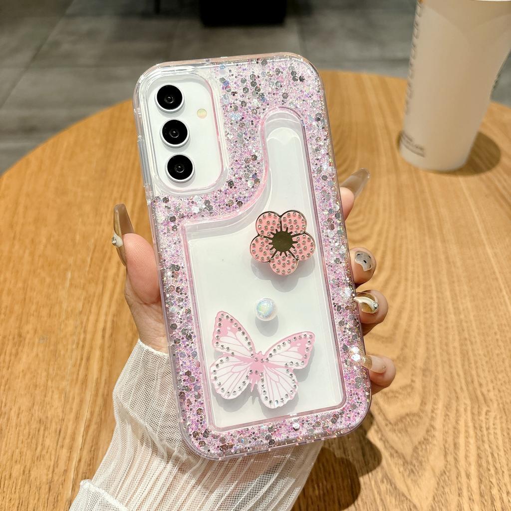 Applicable To Apple 16Promax Butterfly Glitter Mobile Phone Case iPhone12 XSAMX Epoxy Protective Case 14