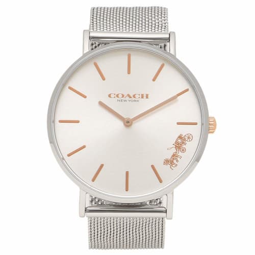 

Coach Women s Perry Watch, 36mm, Mesh Strap, Quartz Movement, White/Silver, COACH 14503124