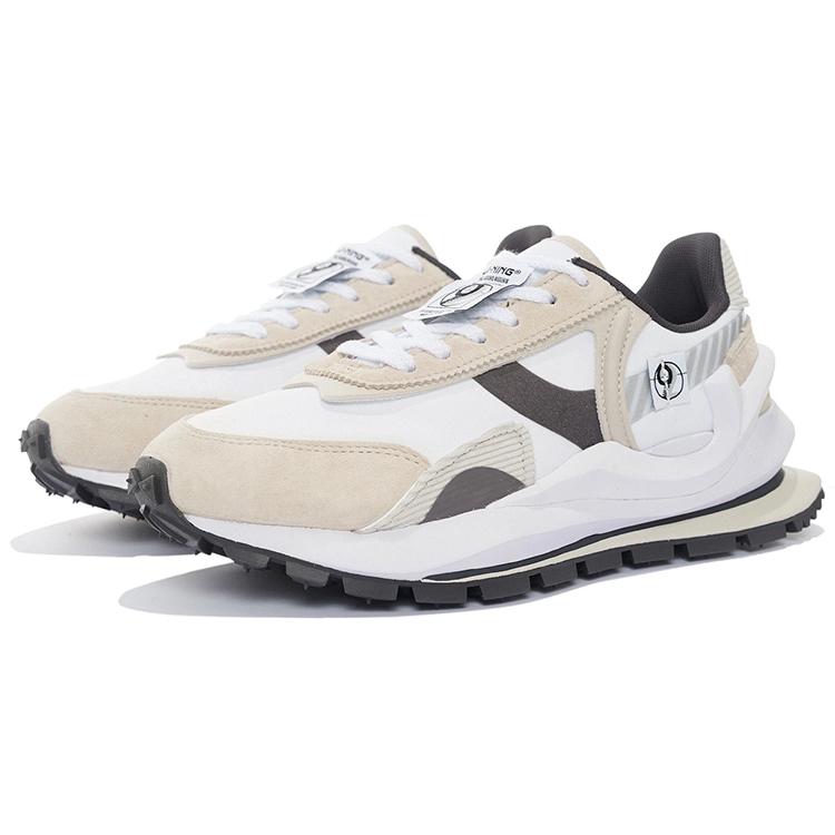new LiNing Shock Absorbers With Slip Resistant And Abrasion Resistant Properties Low Top Casual Shoes Men's White Gray