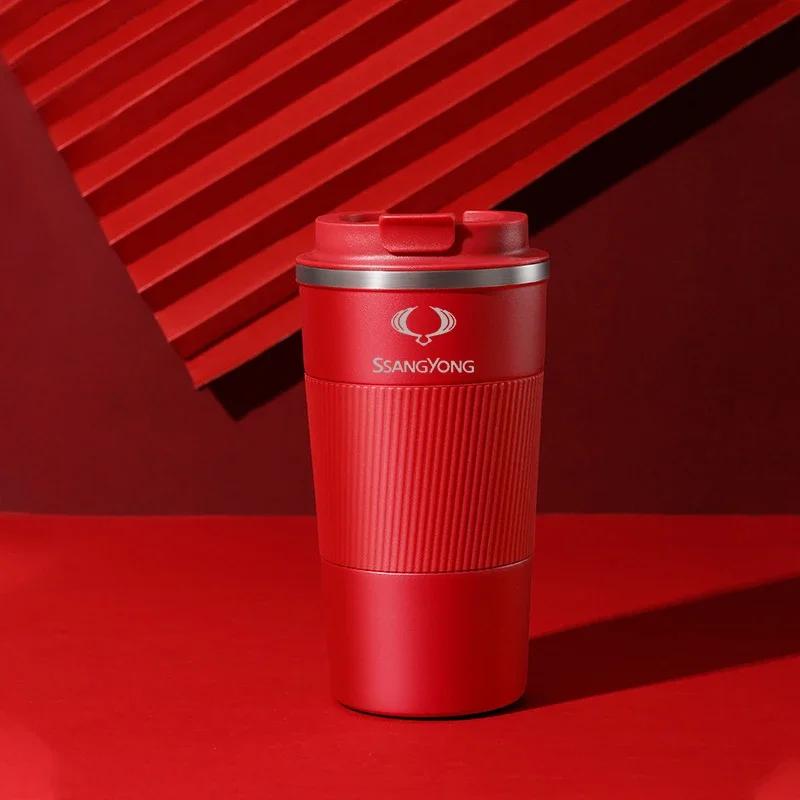 Stainless Steel Coffee Thermos Mug For Ssangyong Rexton 2 Tivolan Musso Tivoli Kyron Multipurpose Portable Car Vacuum Flasks Cup