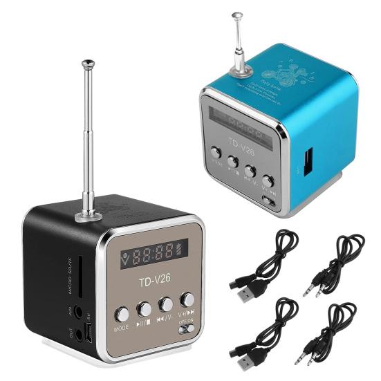 

2 шт. Мини Bluetooth-совместимый музыкальный плеер портативный динамик 3,5 мм аудио вход регулятор громкости перезаряжаемый FM радио цифровая музыкальная шкатулка