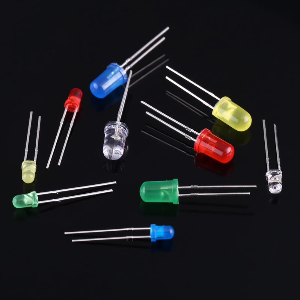 300pcs 3mm 5mm LED Light White Yellow Red Blue Green Assortment Diodes Kit