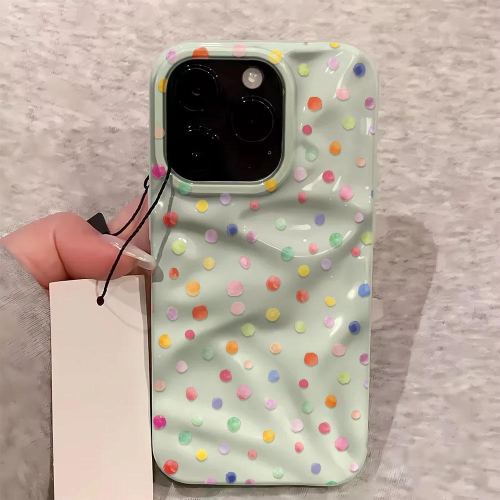 

Colorful Dopamine Polka Dots Phone Case For iPhone 17 16 Pro Max 17 15 14 Pro 11 12 13 XS Plus Shockproof Silicone Soft Cover iPhone 14 Pro Max