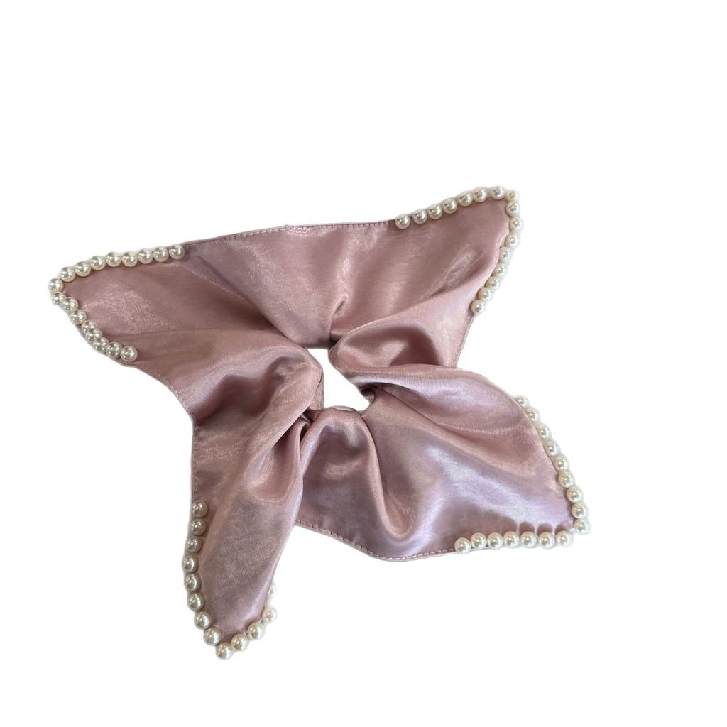Französisches Perlen-Haargummi, Eleganter Stil, Darm-Haargummi, Haargummi für niedrigen Pferdeschwanz, Hochwertige Haaraccessoires