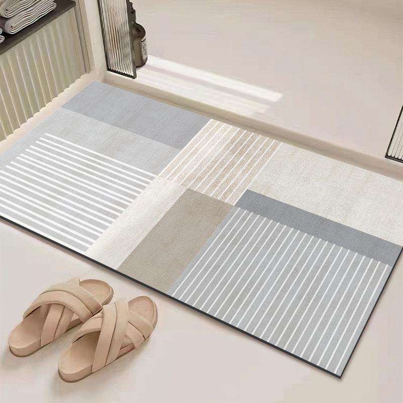 Minimally Modern Bathroom Floor Mat Absorbent Anti Slip Bathroom Door Diatomaceous Earth Quick Drying Shower Floor Mat