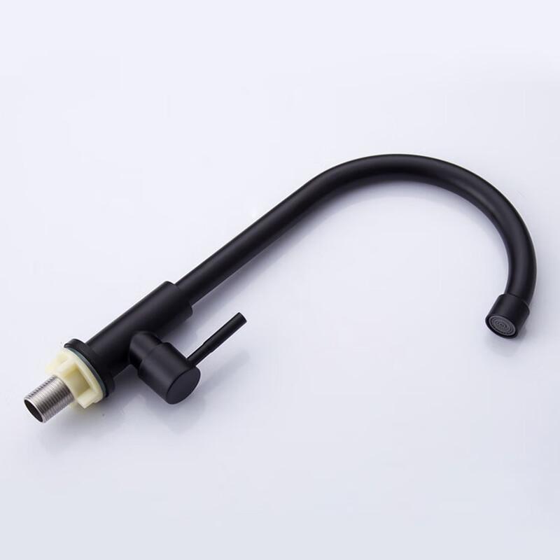 MDNG Single Cold Rotatable Black Kitchen Faucet