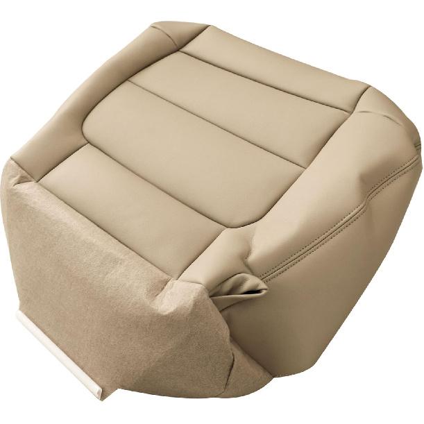 Front Driver Side Bottom Leather Replacement Seat Cover Tan Compatible with Ford F150 Lariat Super Crew 2001 2002 2003