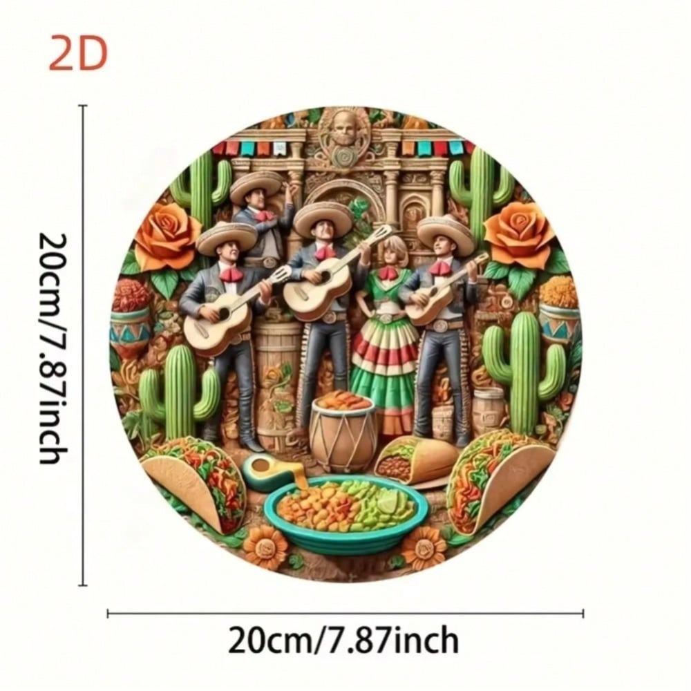 Vintage Blikken Metaal Wanddecoratie Mexicaanse Volksdans Muziek Keuken Decoratie