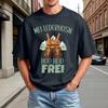 Men's Summer Short Sleeve T-Shirt Crew Neck Casual Comfortable Lightweight Tee with Oktoberfest Inspired Print Suitable for Everyday Wear