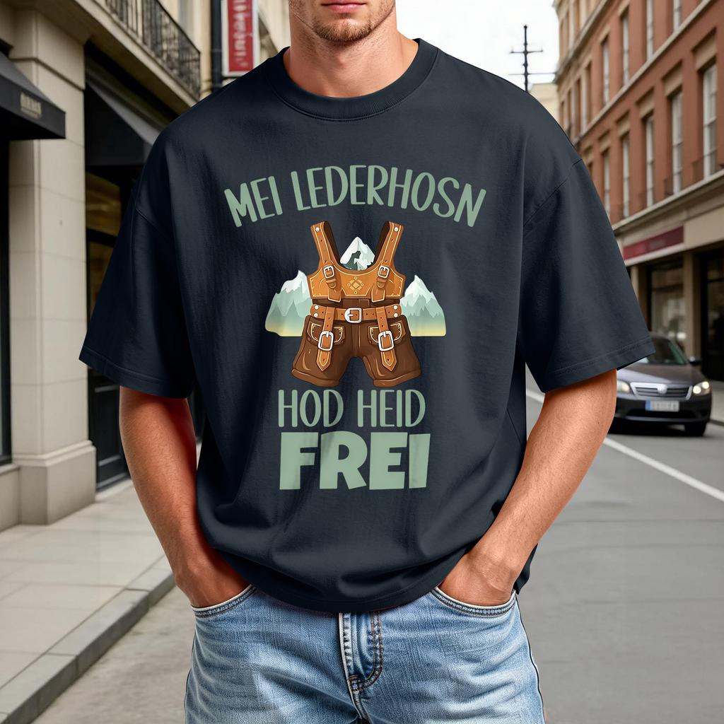 Men's Summer Short Sleeve T-Shirt Crew Neck Casual Comfortable Lightweight Tee with Oktoberfest Inspired Print Suitable for Everyday Wear