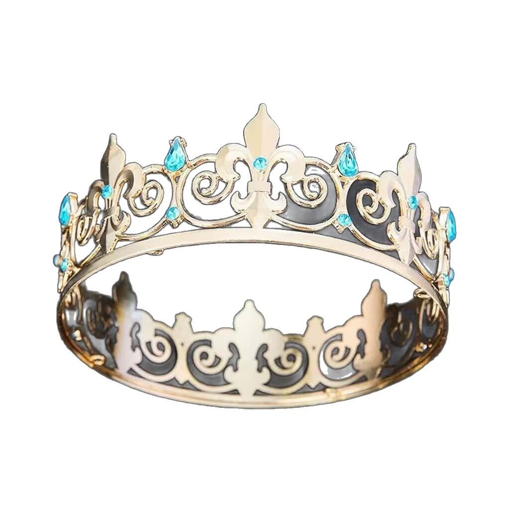 Round Crown Women's Tiara Party Performance Headwear Unisplendour Diamond Encrusted King's Tiara