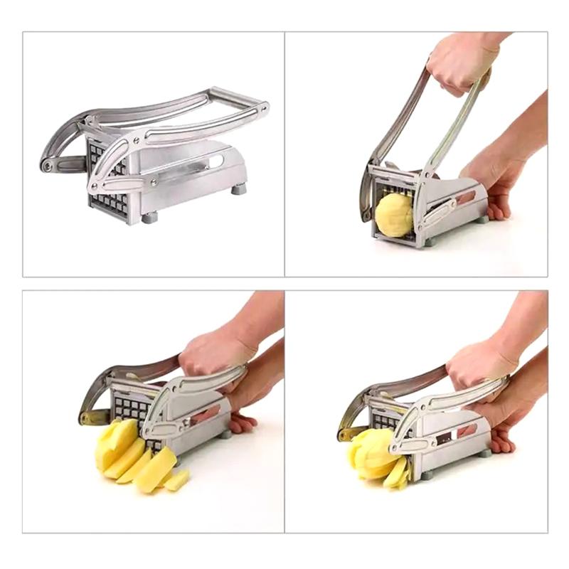 Pommes Frites Schneider Edelstahl Kartoffel Chipper Mit 36/64 Löchern Klingen Schnelles Schneiden Chips Maker Manuelle Lebensmittelschneidemaschine Küche