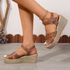 Slope with Sandals Female Models Muffin Thick Bottom Sandals Europe and The United States Cross-border Big Yards Women's Shoes
