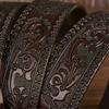 PU Embossed Leather Belt Embossed Waistband Retro Women's Faux Leather Belt
