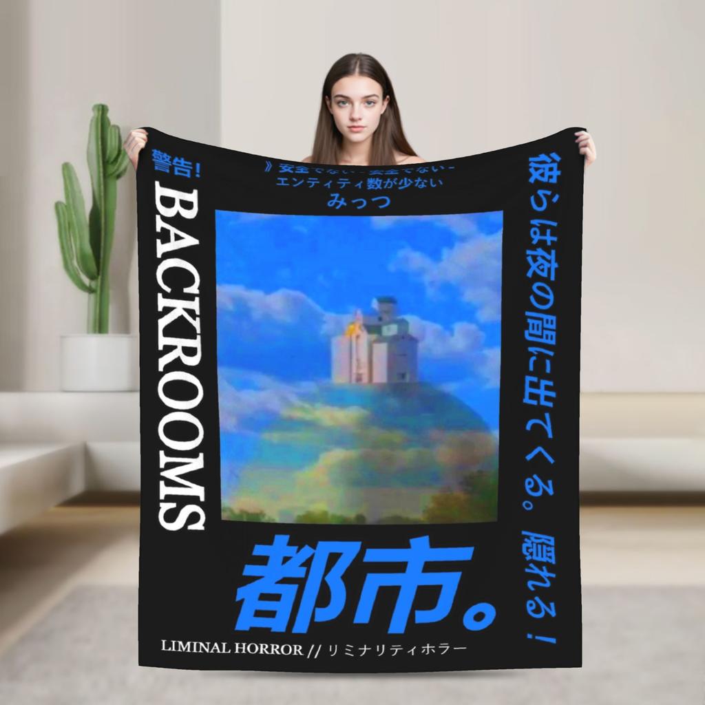 Backrooms Movie Horror Blankets Fleece Decoration Portable Lightweight Thin Throw Blanket for Bed Outdoor Bedding Throws