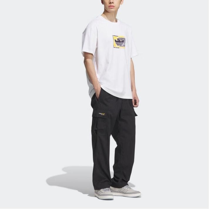 adidas Originals Shmoohaus Soft Fashion Versatile Comfortable Solid Color Short Sleeve T-Shirt Unisex Tops White KD4289