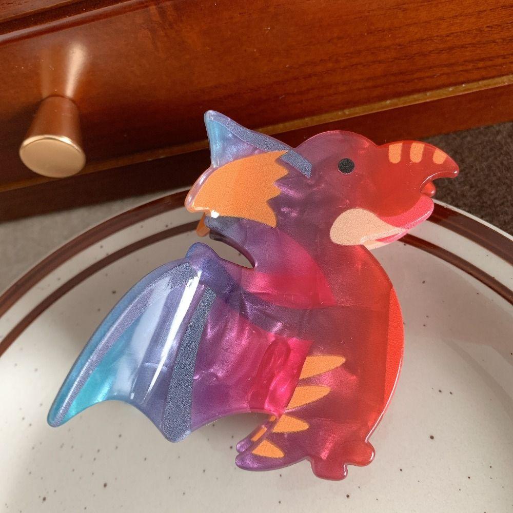 Stegosaur Acrylic Animal Shark Clip Pterosaur Cartoon Hair Clip Cute Dinosaur Hair Claw  Children
