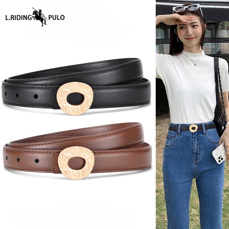 Simple Buckle Thin Belt for Ladies, Fashionable and Versatile Coat and Skirt Decorative Belt