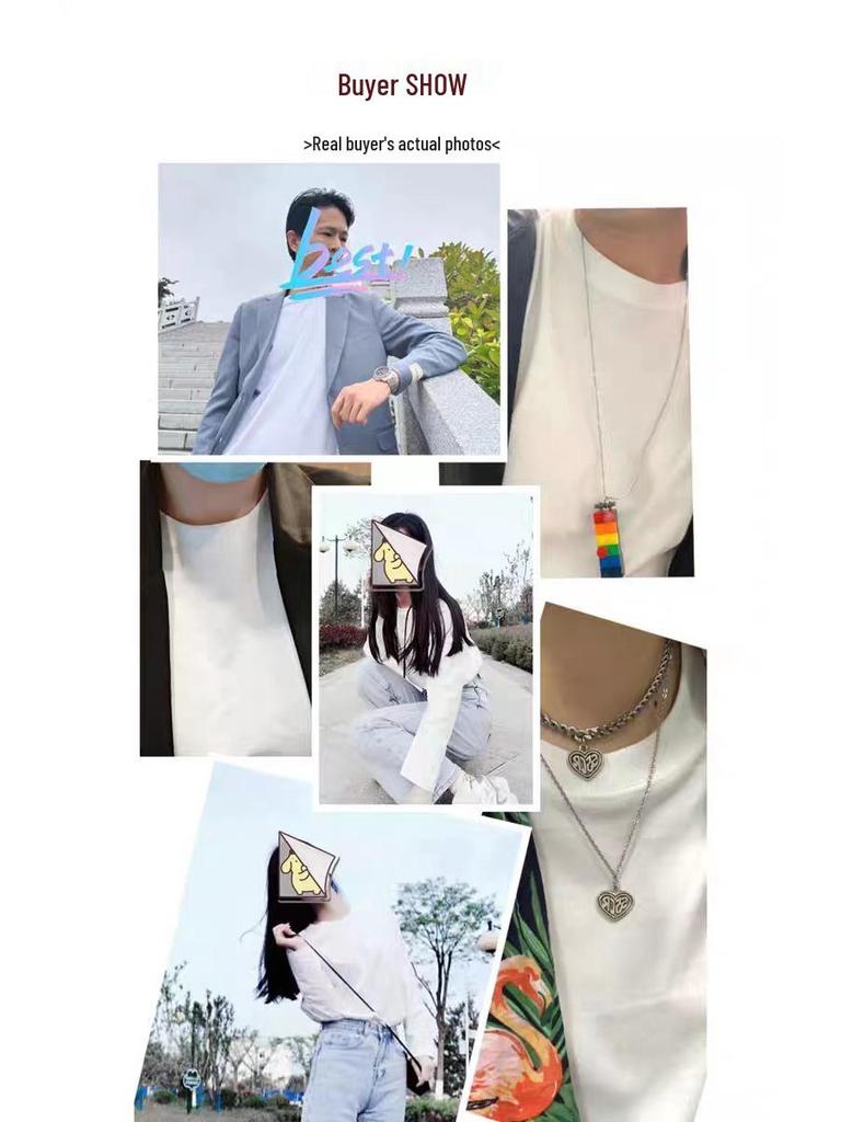 Women's White Long-Sleeve Round Neck Top, 2024 Autumn Loose Style