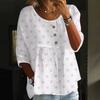 Linen Shirts For Women 3/4 Sleeve Button Down V Neck Summer Tops Dressy Casual Cute Shirts