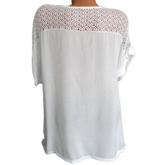 Fashion Women Hollow Out Lace Short Sleeve Blouse Top Summer Casual T-Shirt