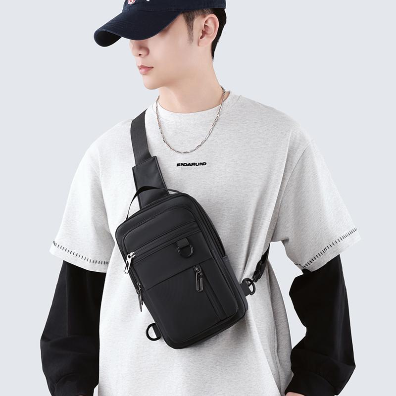 Men's Multi-Functional Chest Sling Bag – Stylish Nylon Crossbody with Multiple Compartments for Outdoor Sports