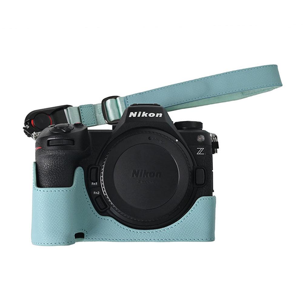 Z6III Palm Print Genuine Leather Camera Half Body Case For Nikon Z6III Z63 Battery Opening Bottom Cover With Strap