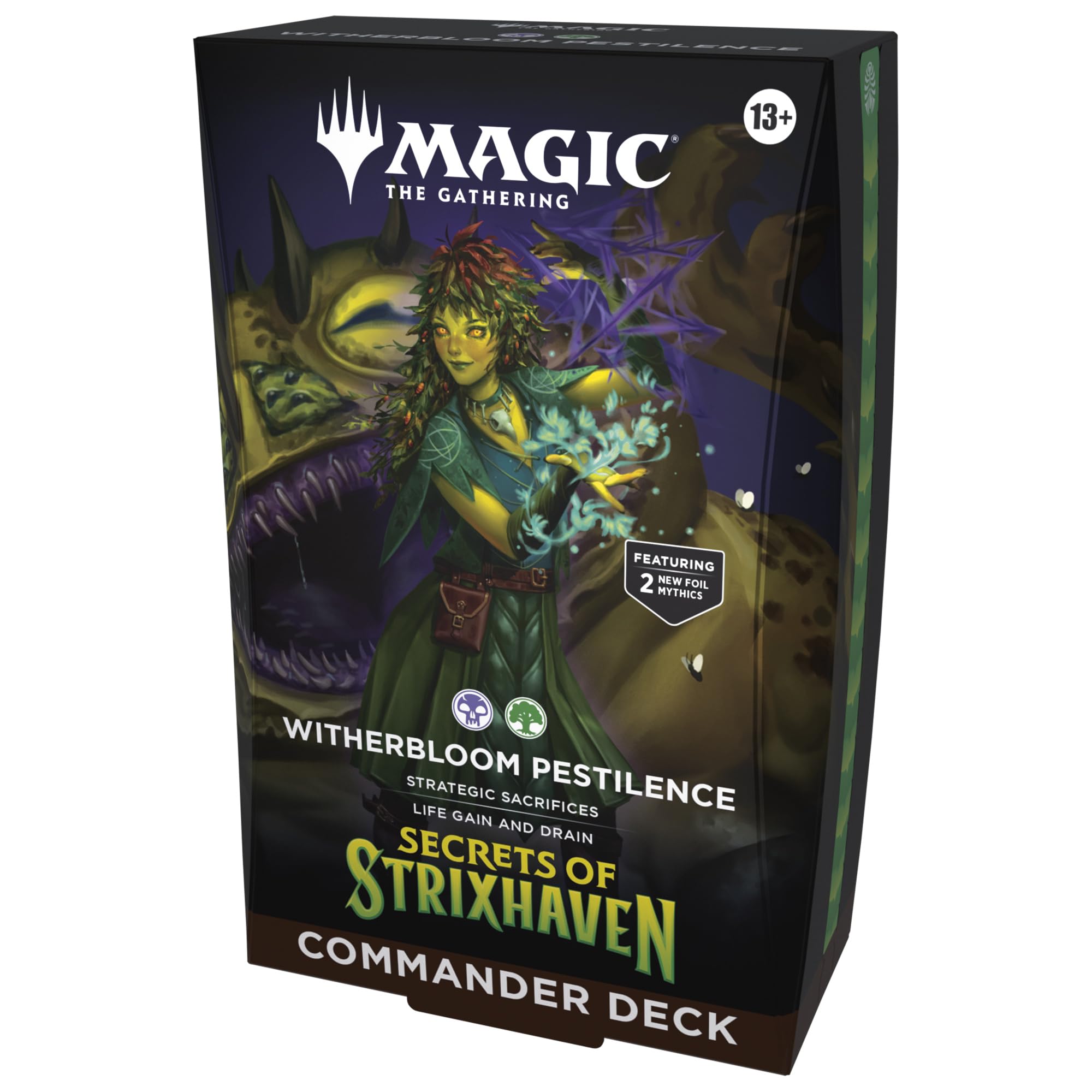 The Gathering Strixhaven Commander Deck Witherbloom Pestilence deck box Magic - (100-card deck, + accessories)