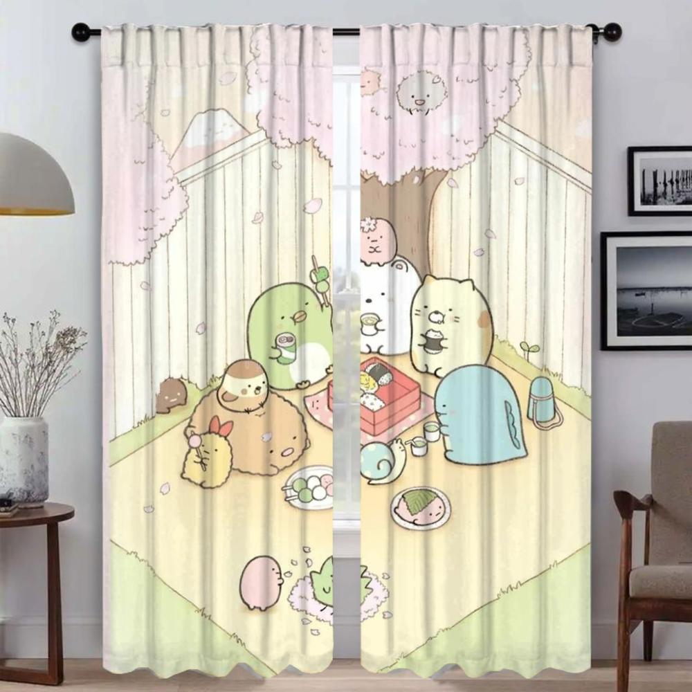 

Sumikkos Gurashis Curtains for Living Room Curtain Tulle for Bedroom Home Interior Curtains 2 Pieces Shades Halloween Decoration W50xH70cmx2pcs-CL