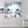 2pcs Champion Snowman Printed Transparent Curtains with Rod Bag Design   Privacy Protection   Suitable for Decoration In Various S